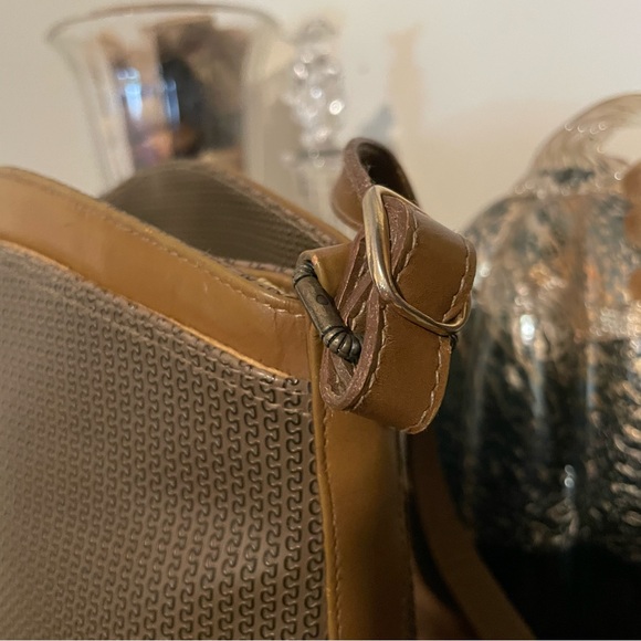 Vintage Charles Jourdan Actif Paris Women's Crossbody Bag in Brown and Gray Tan - Picture 3 of 15